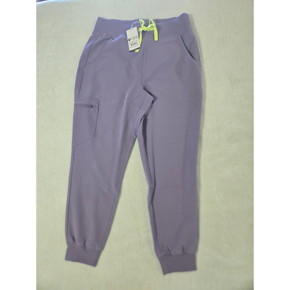 FIGS Zamora High Waisted Jogger Scrub Pants Purple Lavender Neon Yellow MP NEW
